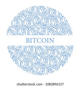 Bitcoins. Digital currency. Blockchain technology. Design for banner and print.