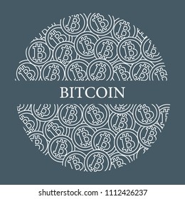 Bitcoins. Digital currency. Blockchain technology. Design for banner and print.