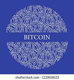 Bitcoins. Digital currency. Blockchain technology. Design for banner and print.