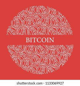 Bitcoins. Digital currency. Blockchain technology. Design for banner and print.
