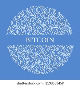 Bitcoins. Digital currency. Blockchain technology. Design for banner and print.