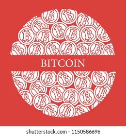 Bitcoins. Digital currency. Blockchain technology. Design for banner and print.