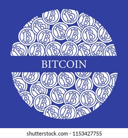 Bitcoins. Digital currency. Blockchain technology. Design for banner and print.