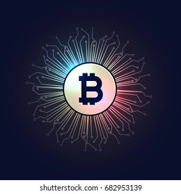 bitcoins digital currency technology style background