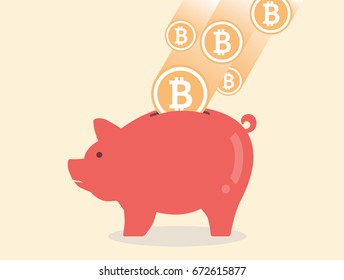 Bitcoins falling to piggy bank