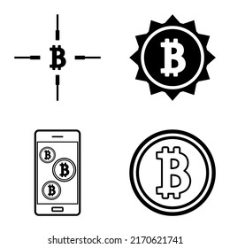 Bitcoins, flat auf weißem Hintergrund