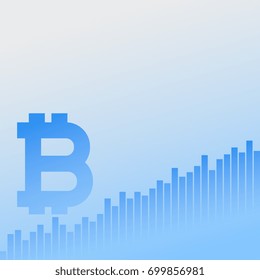 bitcoins growth chart vector business background