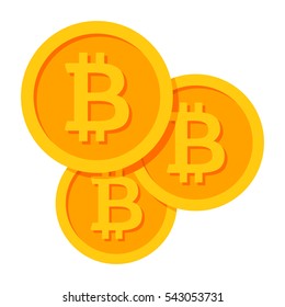 Bitcoins icon for cryptocurrency, virtual currency, digital money, ecash