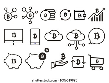 Bitcoins icon set