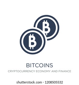 Bitcoins icon. Trendy flat vector Bitcoins icon on white background from Cryptocurrency economy and finance collection, vector illustration can be use for web and mobile, eps10