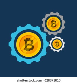 Bitcoins investment business icons