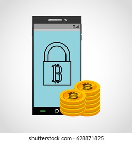 Bitcoins investment business icons