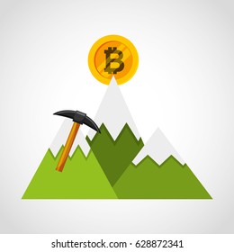 Bitcoins investment business icons