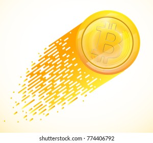 Bitcoins and New Virtual money concept.Background of Golden coin with icon letter Vector illustration EPS 10 of Golden Bitcoin
