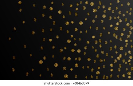 Bitcoins security business background. Bitcoin crypto mining visualization. Business wallet background, security currency exchange, vector model. Crypto virtual payment finance. Gold money trading