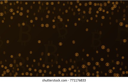 Bitcoins security business background. Bitcoin crypto mining visualization. Business wallet background, security currency exchange, vector model. Crypto virtual payment finance. Gold money trading