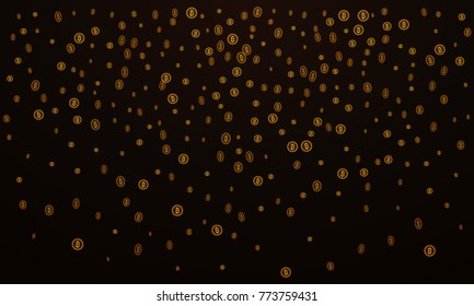 Bitcoins security business background. Bitcoin crypto mining visualization. Business wallet background, security currency exchange, vector model. Crypto virtual payment finance. Gold money trading.