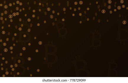 Bitcoins security business background. Bitcoin crypto mining visualization. Business wallet background, security currency exchange, vector model. Crypto virtual payment finance. Gold money trading.