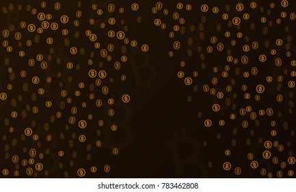 Bitcoins security business background. Bitcoin crypto mining visualization. Business wallet background, security currency exchange, vector model. Crypto virtual payment finance. Gold money trading.