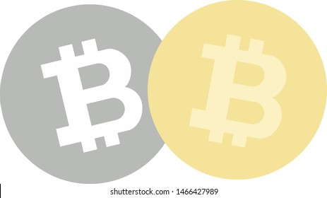 Bitcoins simple illustration on white background