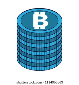 Bitcoins stacked isolated