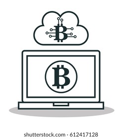 bitcoins trading flat icon 