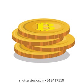 bitcoins trading flat icons