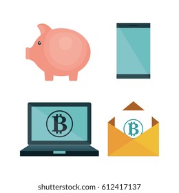 bitcoins trading flat icons