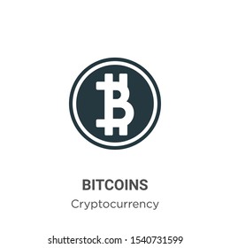 Bitcoins vector icon on white background. Flat vector bitcoins icon symbol sign from modern cryptocurrency collection for mobile concept and web apps design.