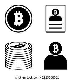 Bitcoins1-2 Flat Icon Set Isolated On White Background