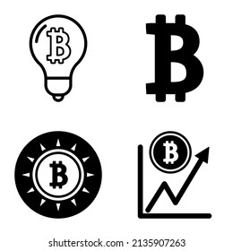 Bitcoins1-2 Flat Icon Set Isolated On White Background