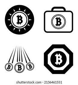 Bitcoins1-2 Flat Icon Set Isolated On White Background