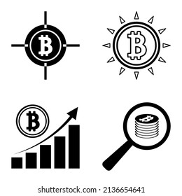 Bitcoins1-2 Flat Icon Set Isolated On White Background