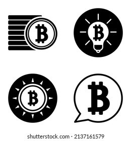 Bitcoins1-2 Flat Icon Set Isolated On White Background