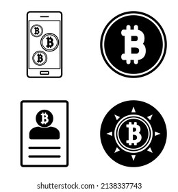 Bitcoins1-2-flat-Symbol einzeln auf weißem Hintergrund