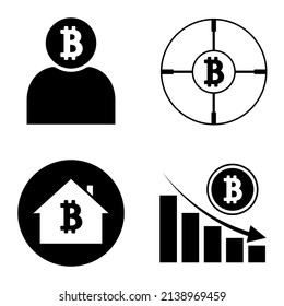 Bitcoins1-2 Flat Icon Set Isolated On White Background