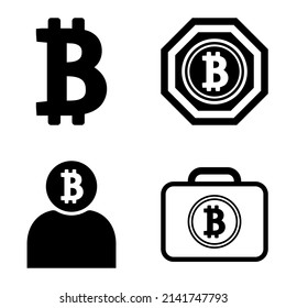 Bitcoins1-2 Flat Icon Set Isolated On White Background