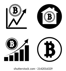 Bitcoins1-2 Flat Icon Set Isolated On White Background