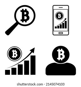 Bitcoins1-2-flat-Symbol einzeln auf weißem Hintergrund