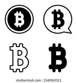 Bitcoins1-2 Flat Icon Set Isolated On White Background