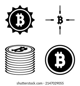Bitcoins1-2 Flat Icon Set Isolated On White Background