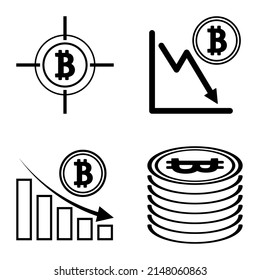Bitcoins1-2 Flat Icon Set Isolated On White Background