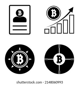 Bitcoins1-2 Flat Icon Set Isolated On White Background