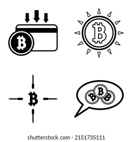 Bitcoins1-2 Flat Icon Set Isolated On White Background