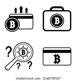 Bitcoins1-2 Flat Icon Set Isolated On White Background