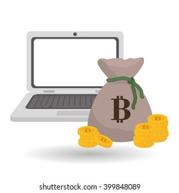 Bitcon icon design, vector illustration
