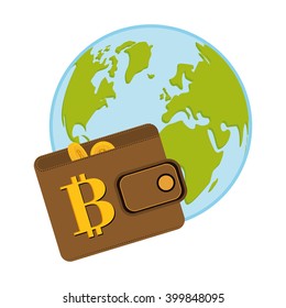 Bitcon icon design, vector illustration
