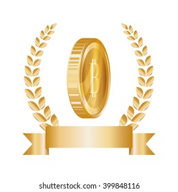 Bitcon icon design, vector illustration