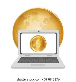 Bitcon icon design, vector illustration