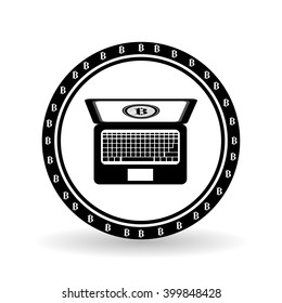 Bitcon icon design, vector illustration
